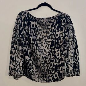 Jennifer Lopez Black and Silver silk Top